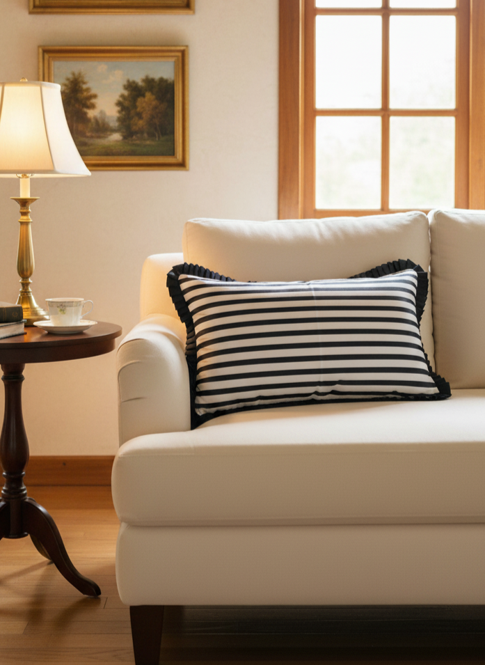 Black Stripes Cushion Cover (Set of 2) (14'x20')