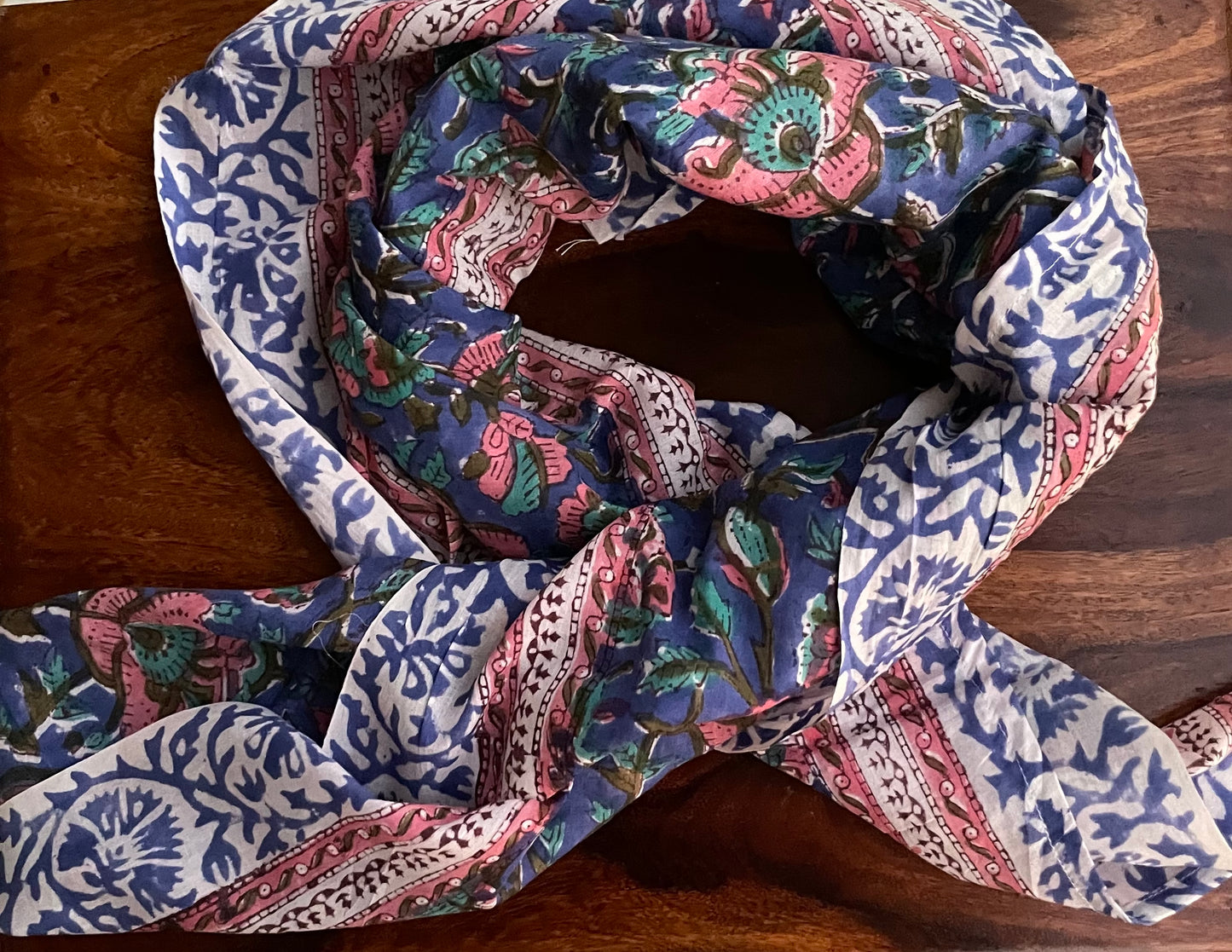 Purple Floral- Hand Blocked Scarf