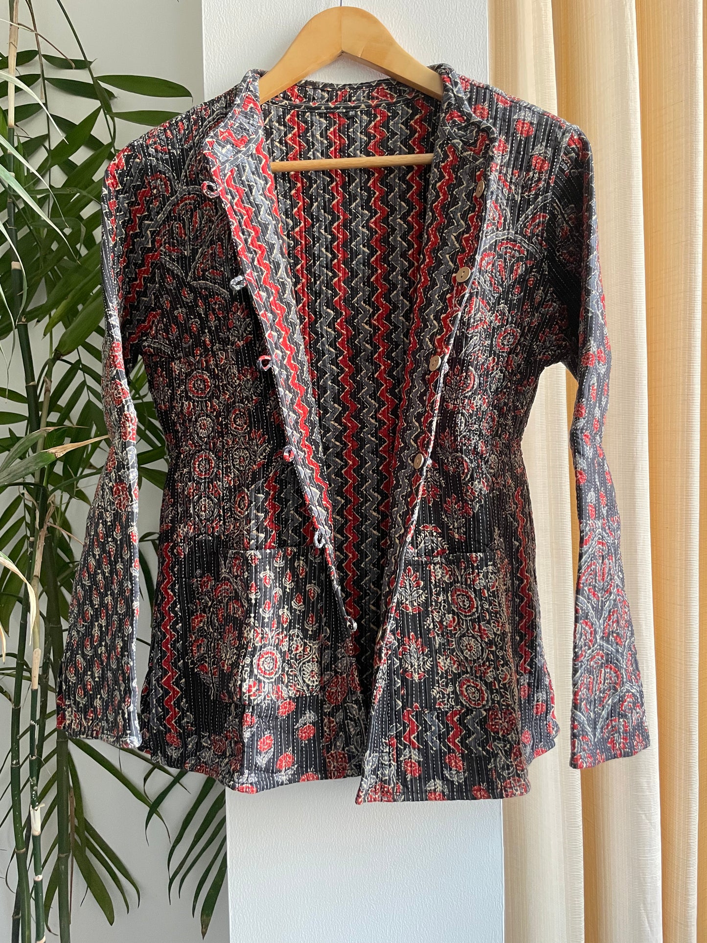 Crimson Patchwork Quilted Jacket