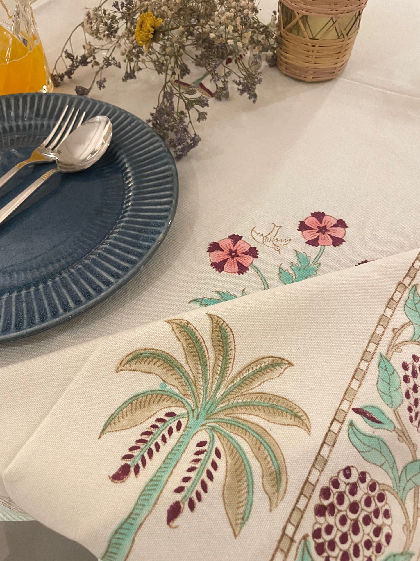 Coco Floral Table Cover- Four Seater