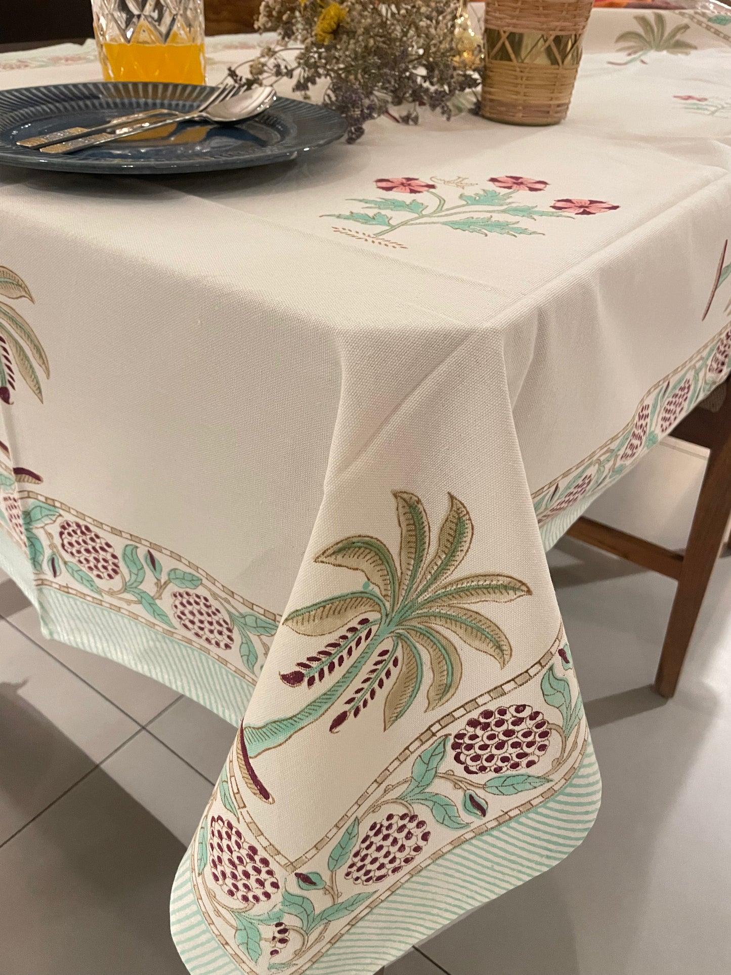 Coco Floral Table Cover- Four Seater