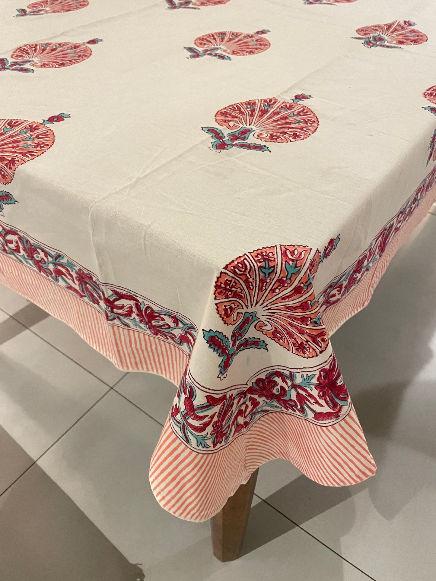 Blush Flora Table Cover- Four Seater