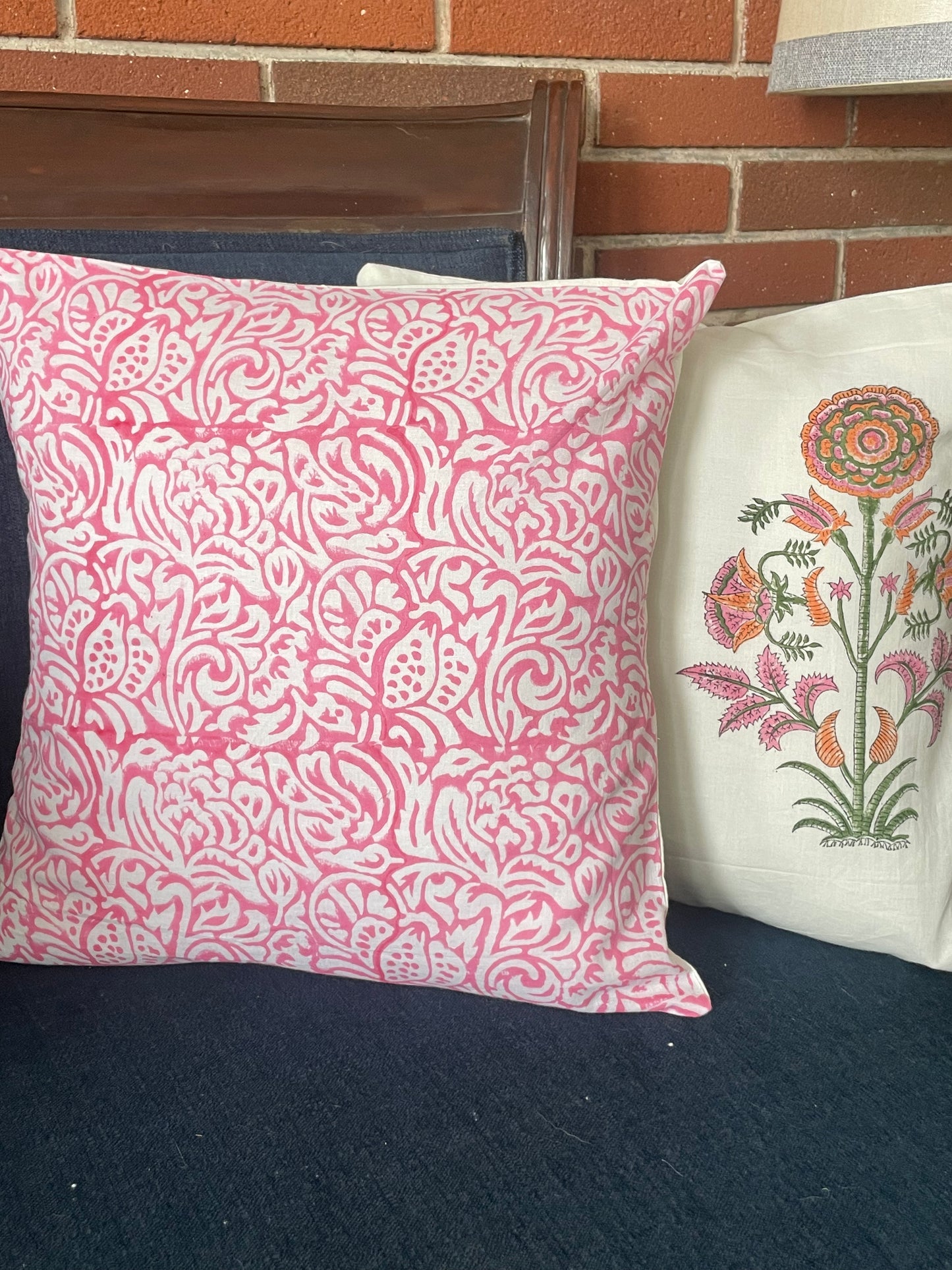 Pink Fruit Nest Cushion Cover (Set of 2) (16'x16')