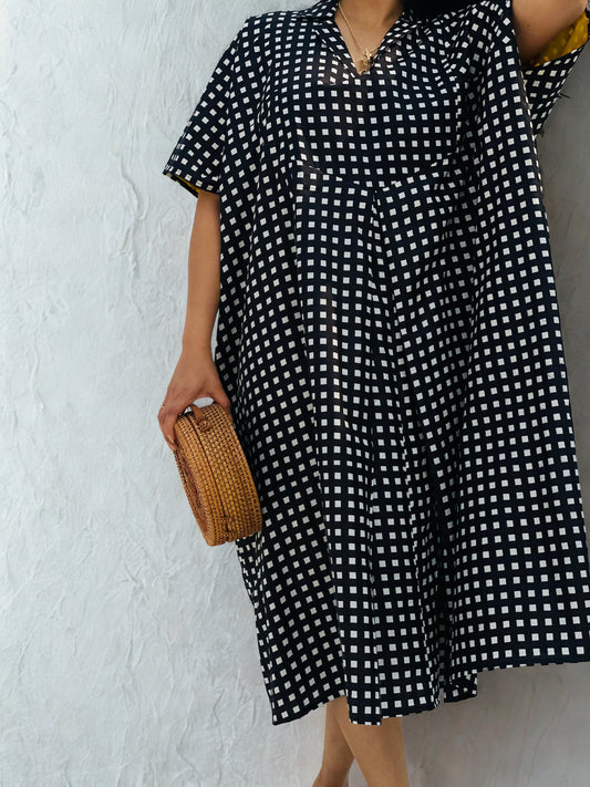 Chessboard Chic – Boxy Dress