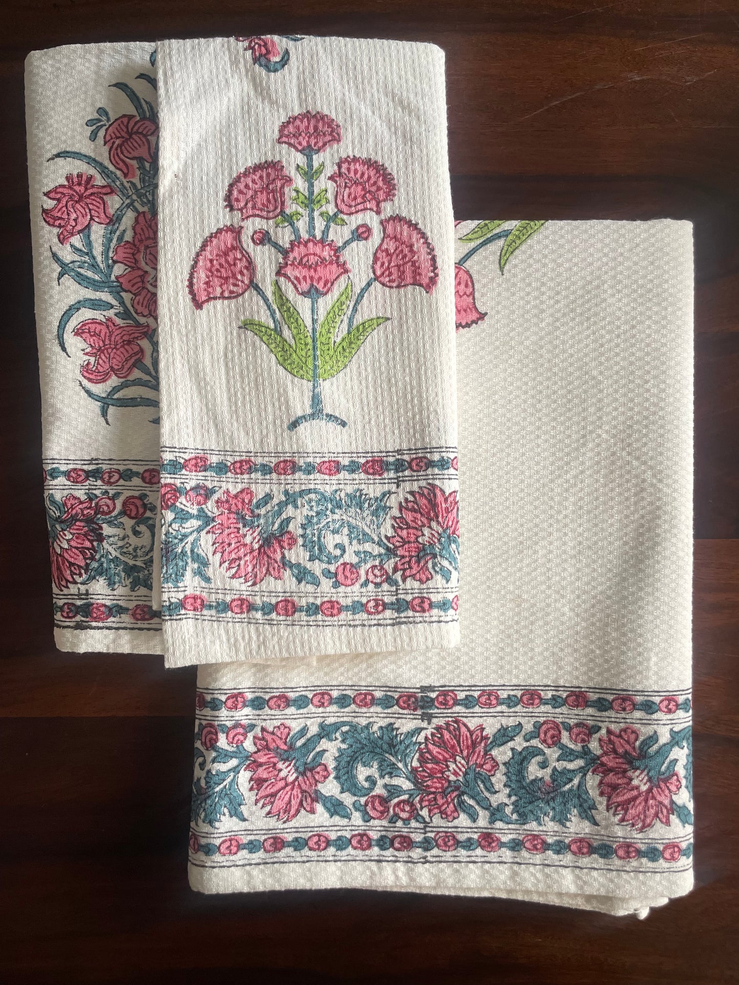 Pink Blossom Bath & Hand Towel (Set of 3)