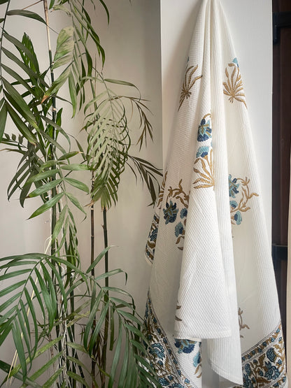 Blue Flora Bath & Hand Towel