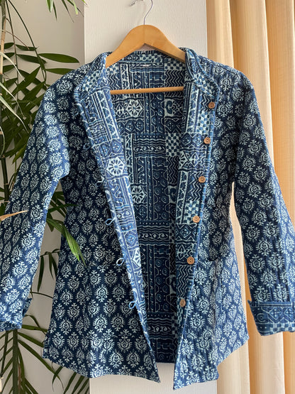 Azure Bloom Quilted Jacket