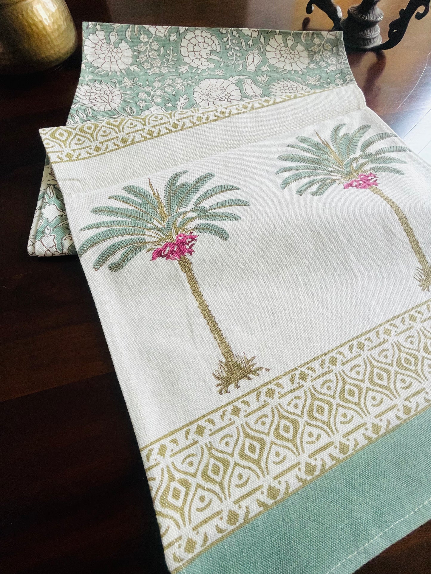 Green Palms Table Runner