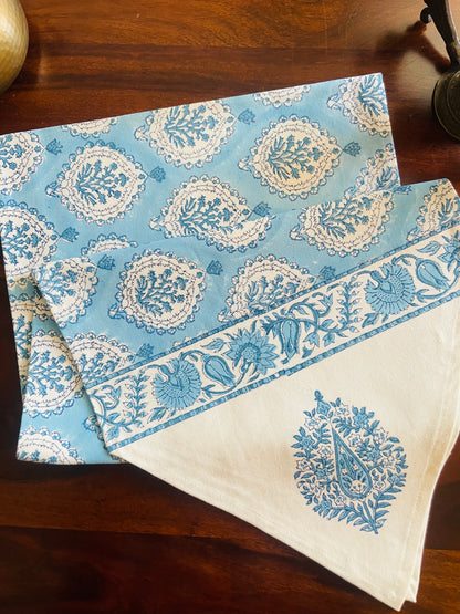 Blue Domed Floral Table Runner