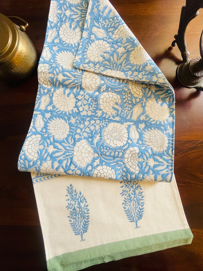 Blue Floral Jaal Table Runner