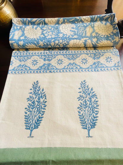 Blue Floral Jaal Table Runner