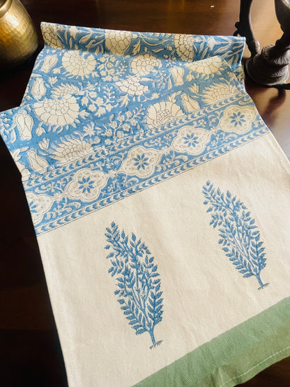 Blue Floral Jaal Table Runner