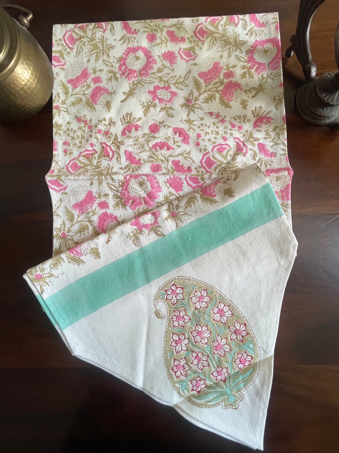 Pink Floral Jaal Table Runner