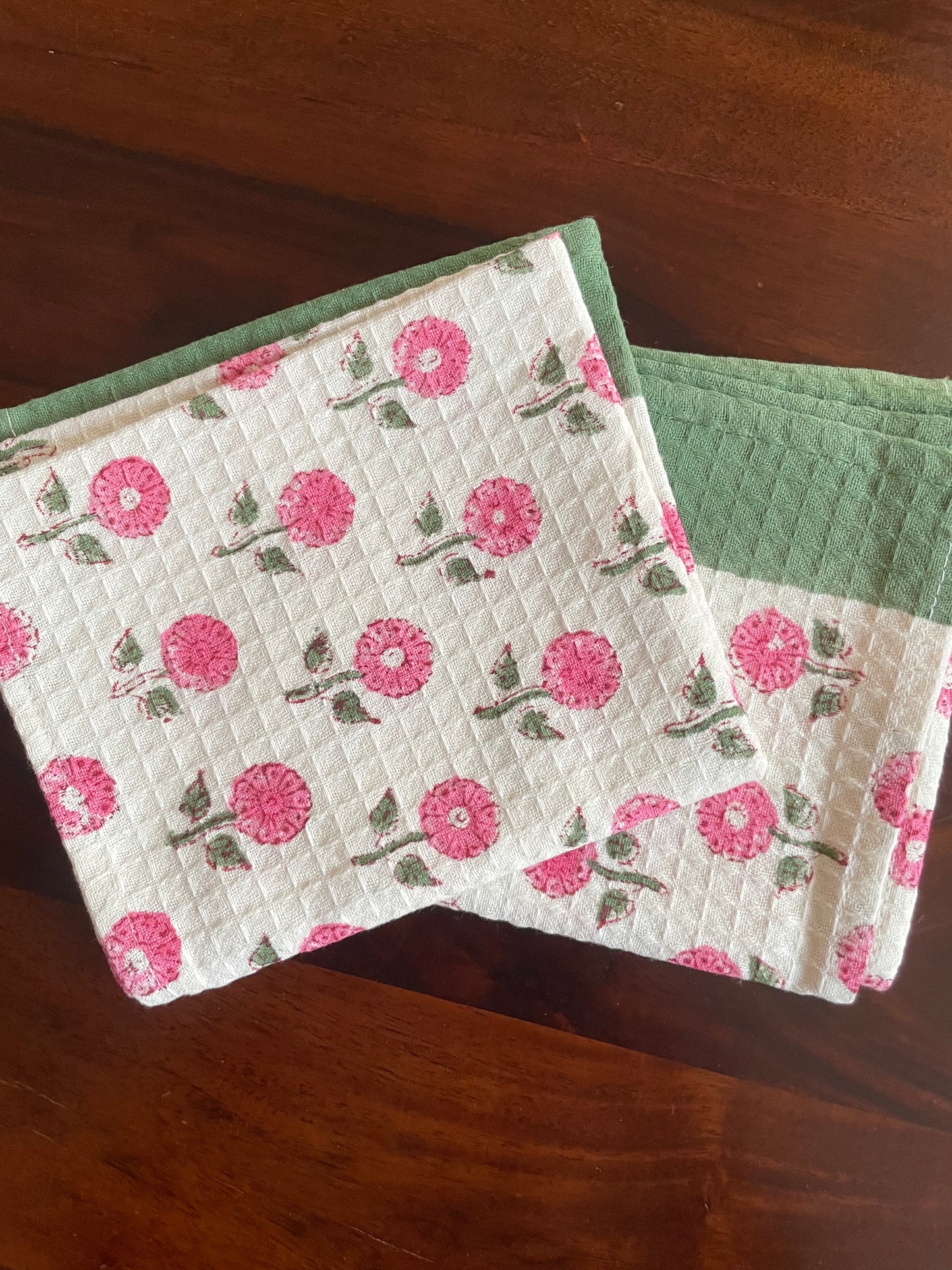 Pink Floral Booti Hand Towel