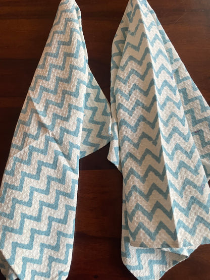 Blue Zig Zag Hand Towel