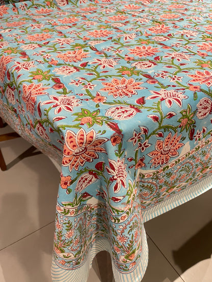 Blue Vintage Table Cover - Six Seater