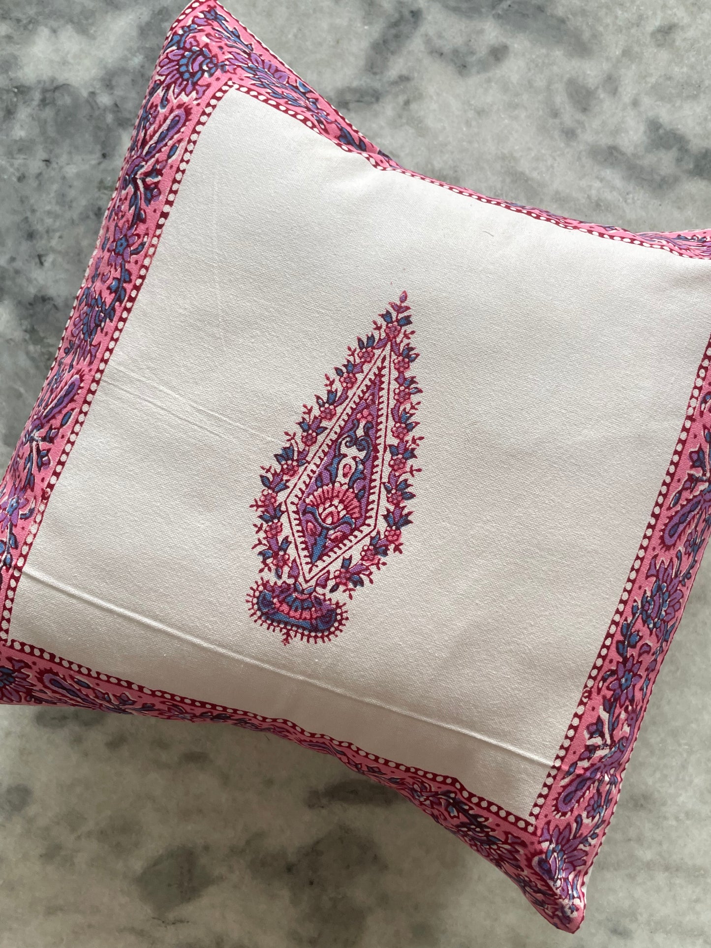 Pink Floral Palm Cushion Cover