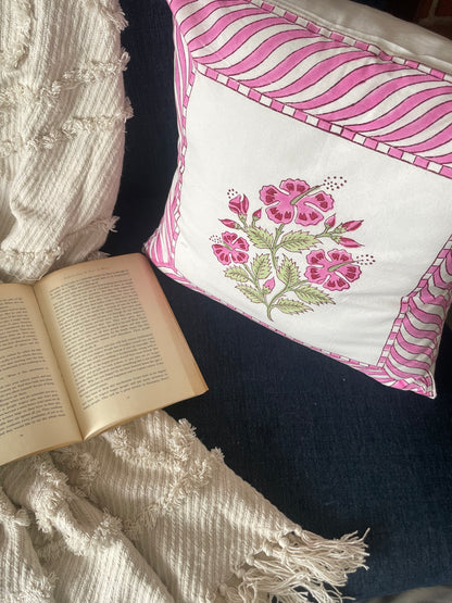 Pink Hibiscus Cushion Cover