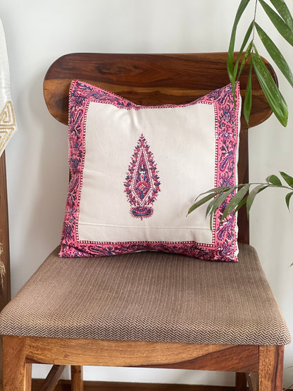 Pink Floral Palm Cushion Cover