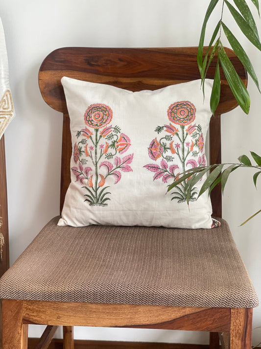 Pink Shrubs Cushion Cover