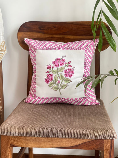 Pink Hibiscus Cushion Cover