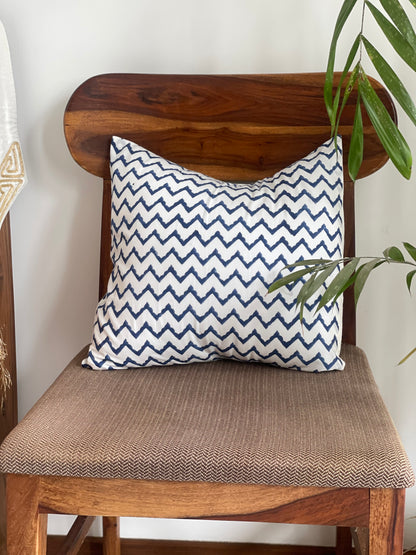 Blue Zig Zag Cushion Cover