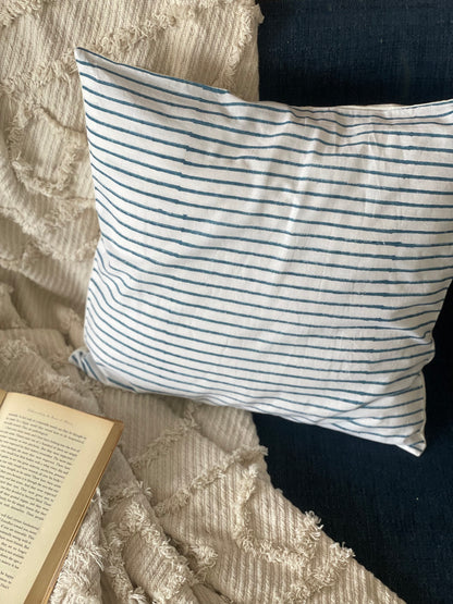 Blue Striped Cushion Cover