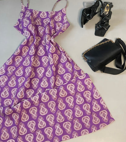 Violet Paisley Strap Dress