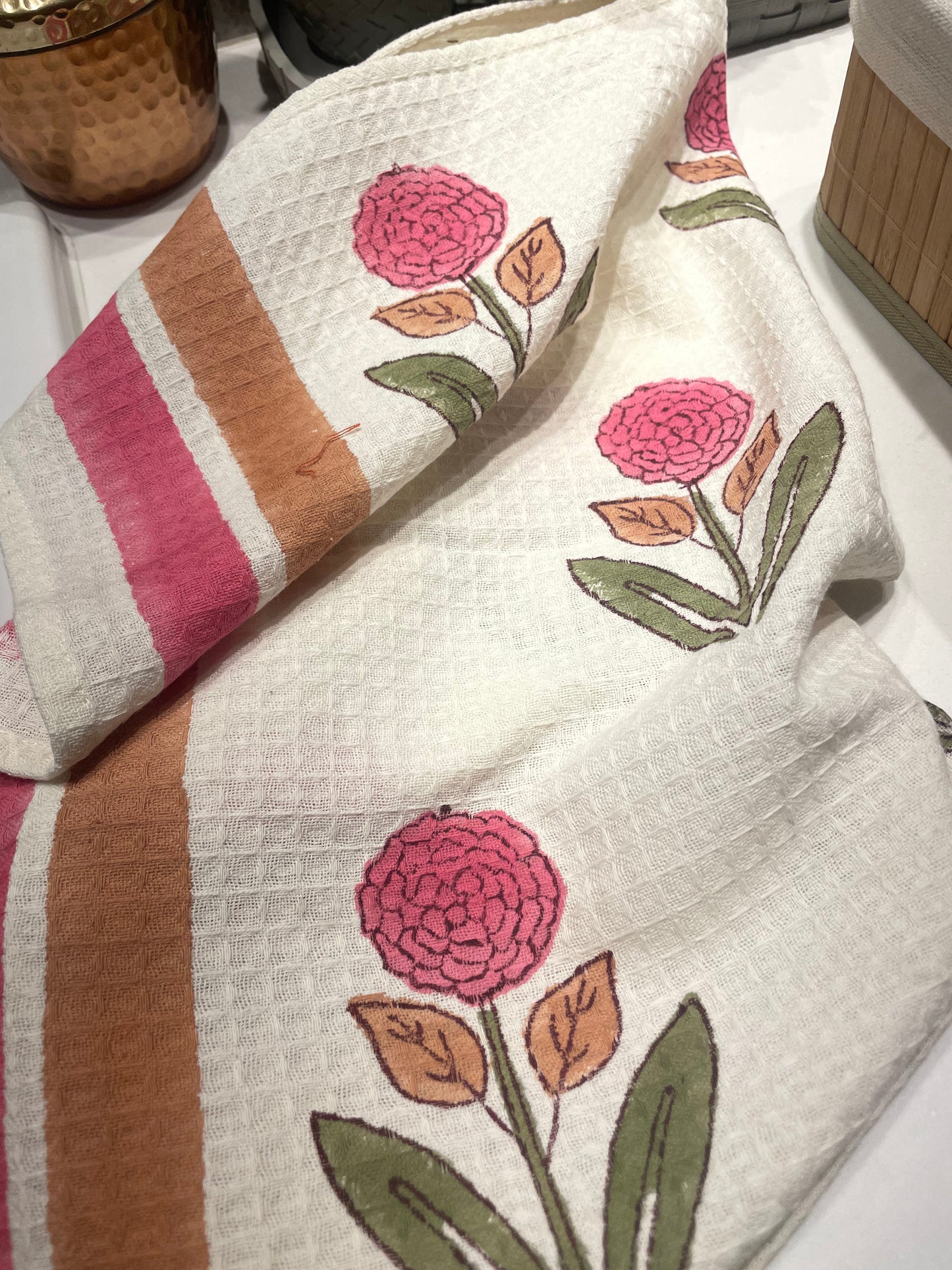 Pink Marigold Bath Towel