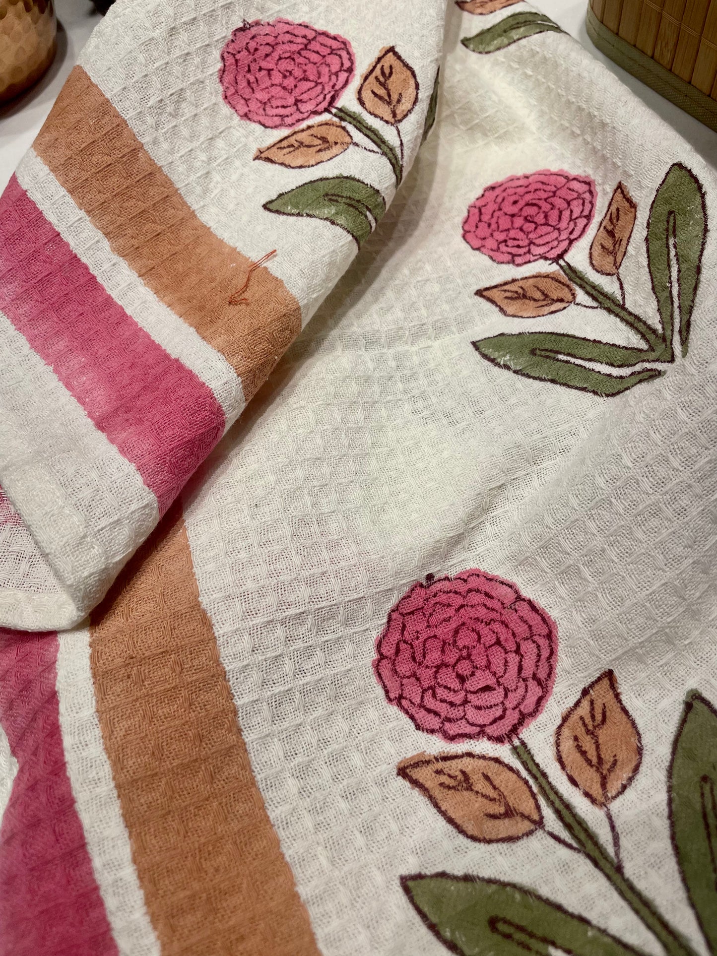 Pink Marigold Bath Towel