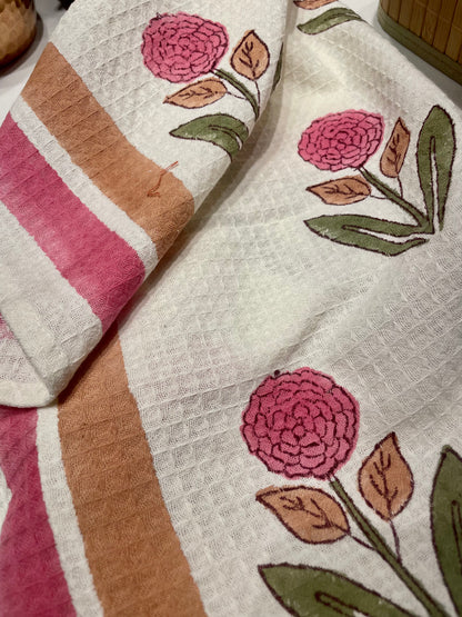 Pink Marigold Hand Towel