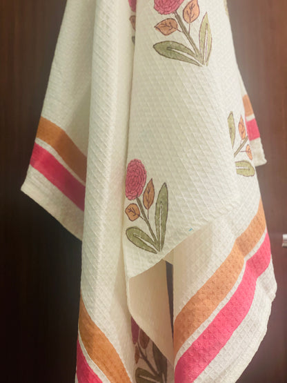 Pink Marigold Bath Towel