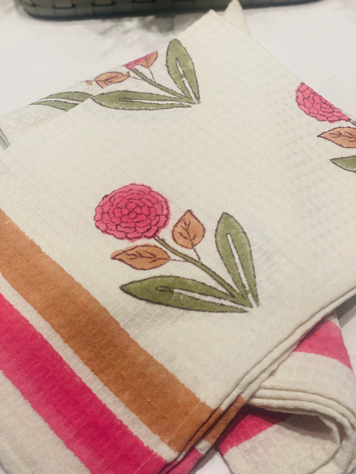 Pink Marigold Hand Towel