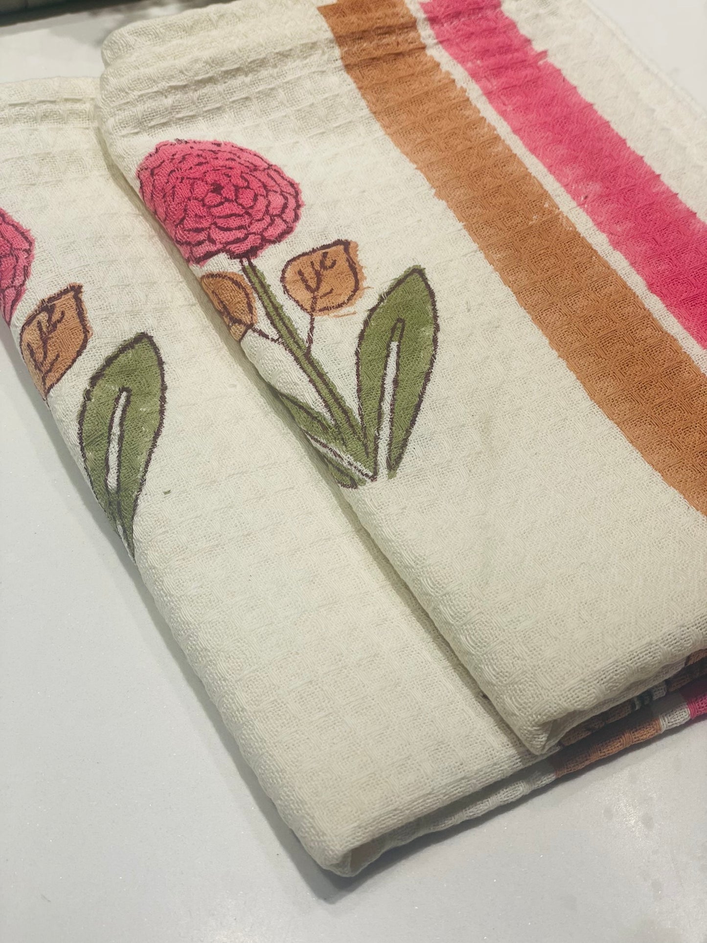 Pink Marigold Hand Towel