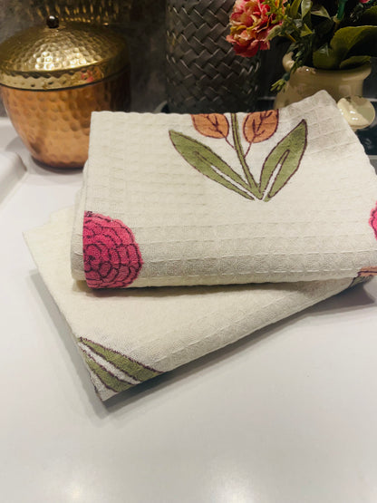 Pink Marigold Hand Towel