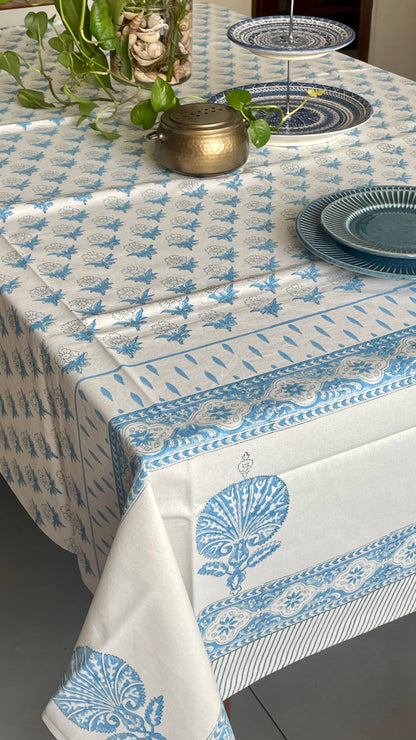 Blue Spring Table Cover - Six Seater