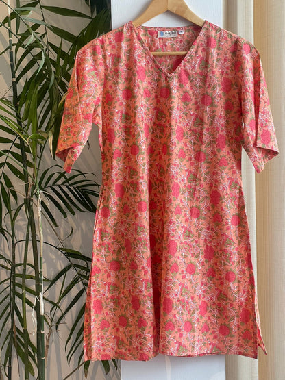 Coral Blush Short Kurta